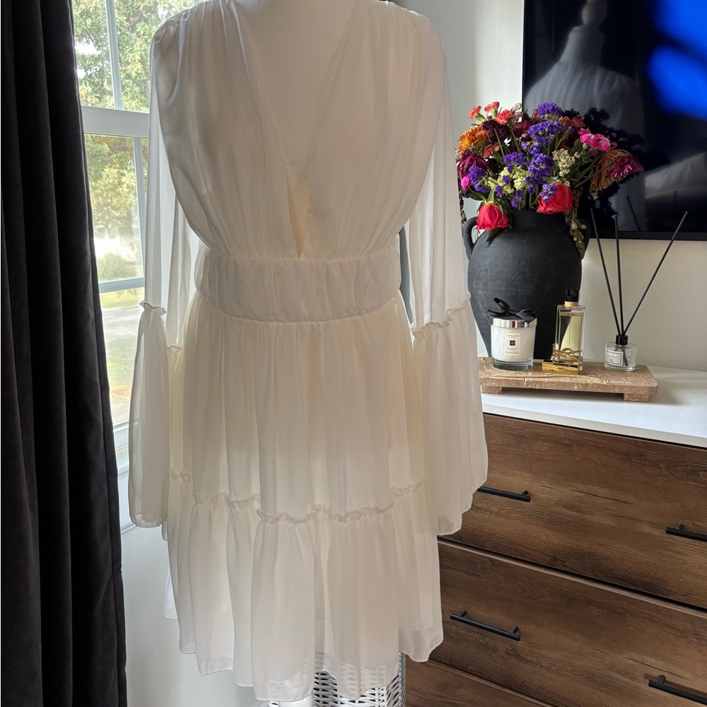 Elegant White Chiffon Dress